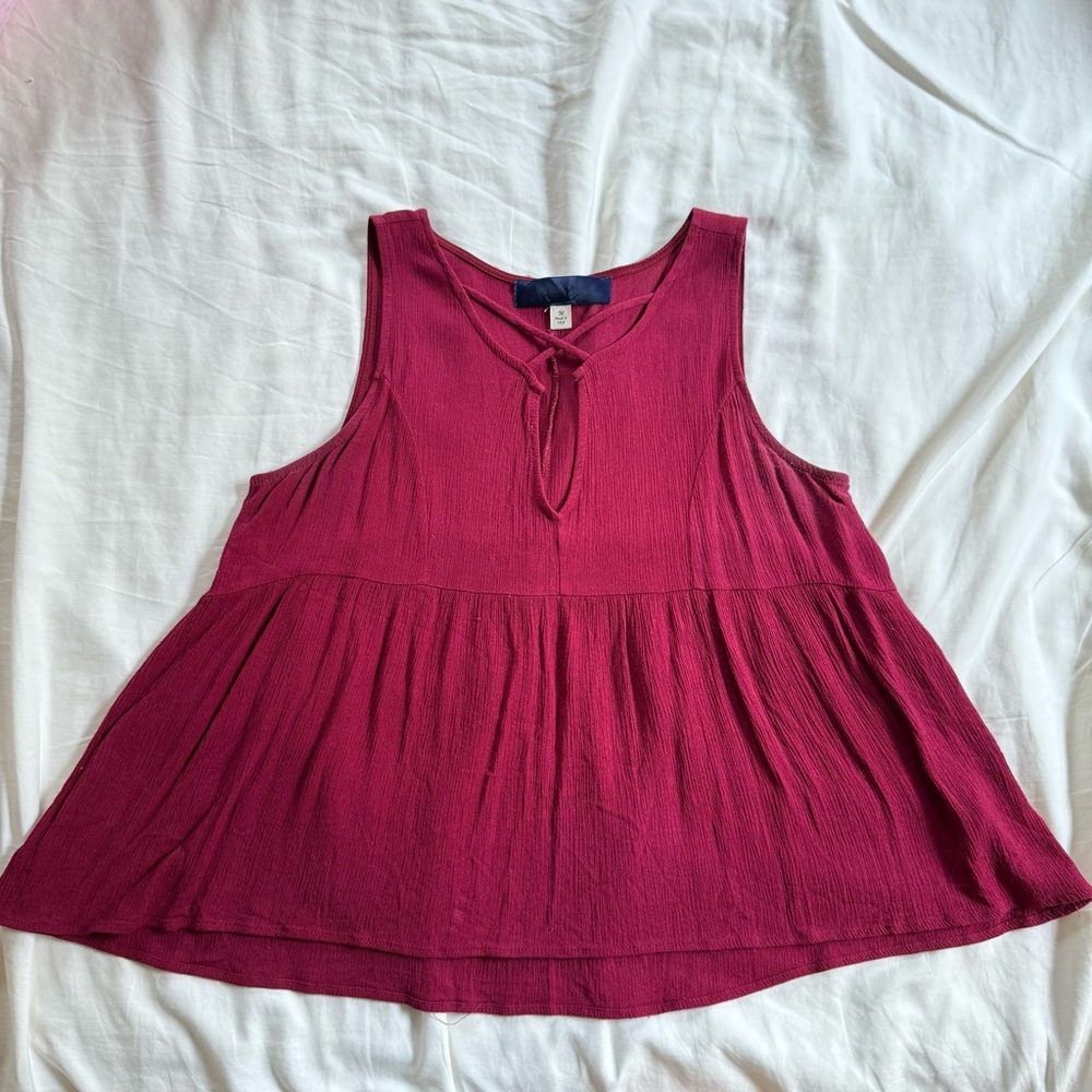 Sleeveless Burgundy Top